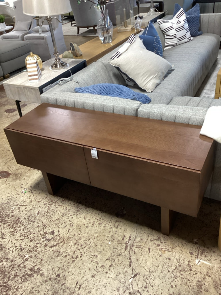 Credenza / Totem light walnut media cabinet 52 x 16.5 x 24 high BBDVGRJH