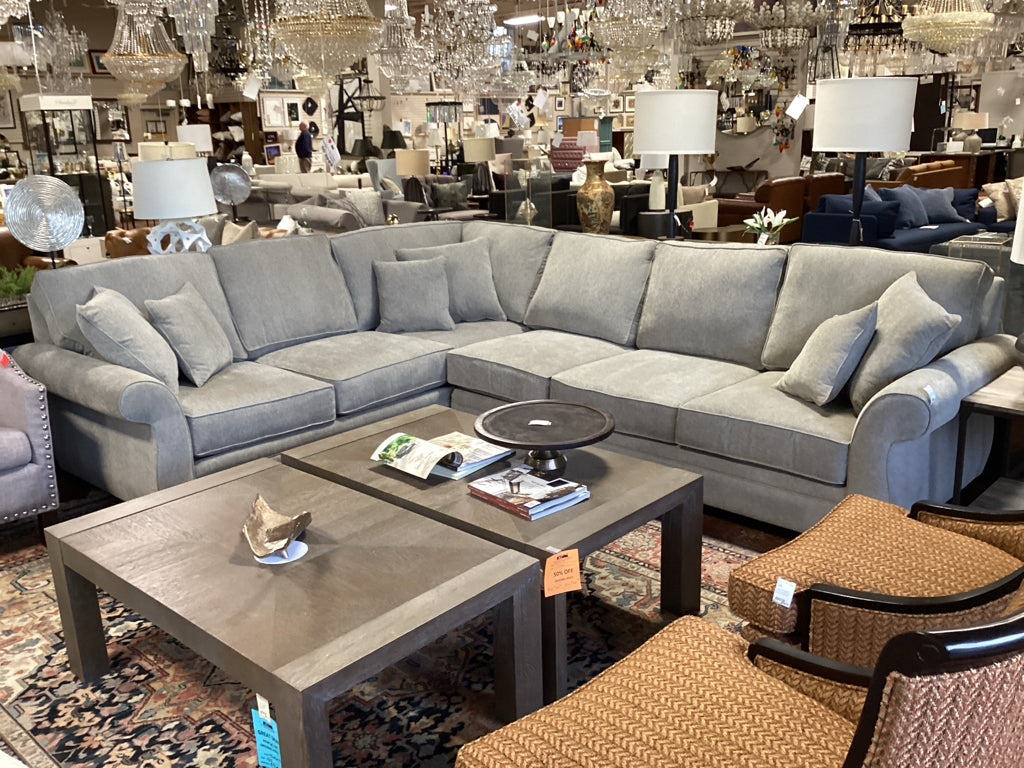 Dream Sofa Rome 2 Piece Gray Sectional 130W x 106"L x 42" x34"