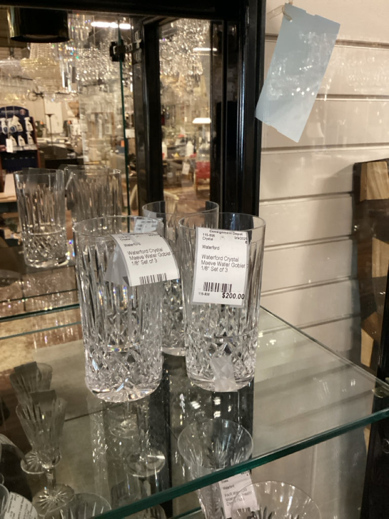 Waterford Crystal Maeve Water Goblet 7 1/8" Set of 3