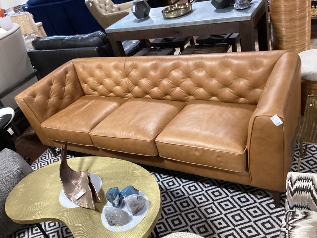Poly & Bark Essex Sofa Cognac 89" W x 32.28" D x 30.31 C42P9Q39