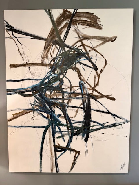 Kelly O'Neal Art "Antipathy" Blue/Brown 49x62