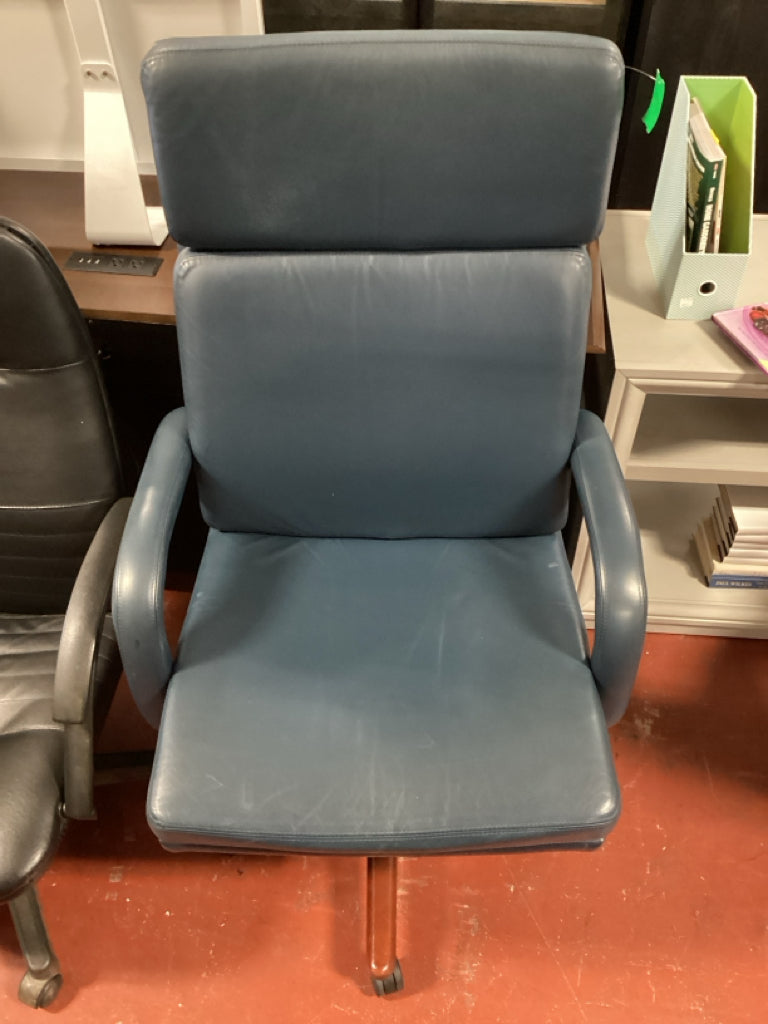Taylor High Back Executive Office Chair / blue leather