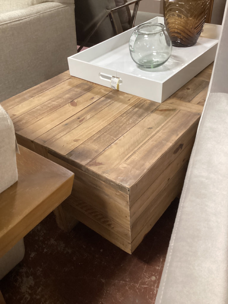 Angora Side Table; reclaimed wood square; solid wood; 26x26x17 each