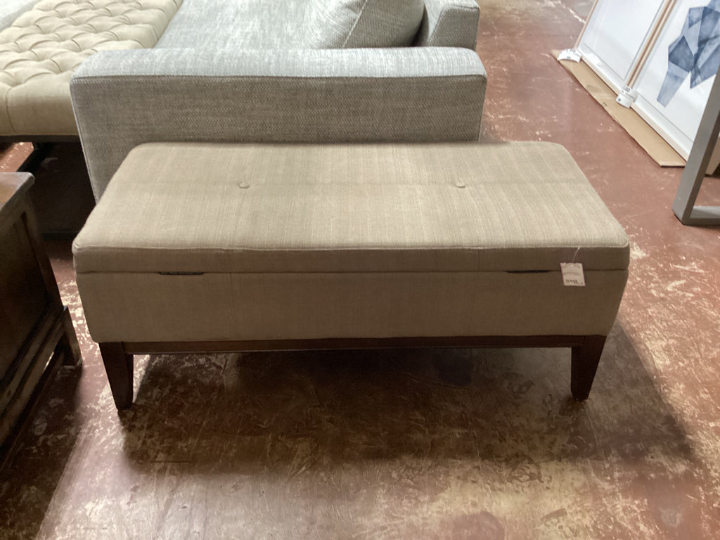Upholstered Beige Bench 42L 20W 17H