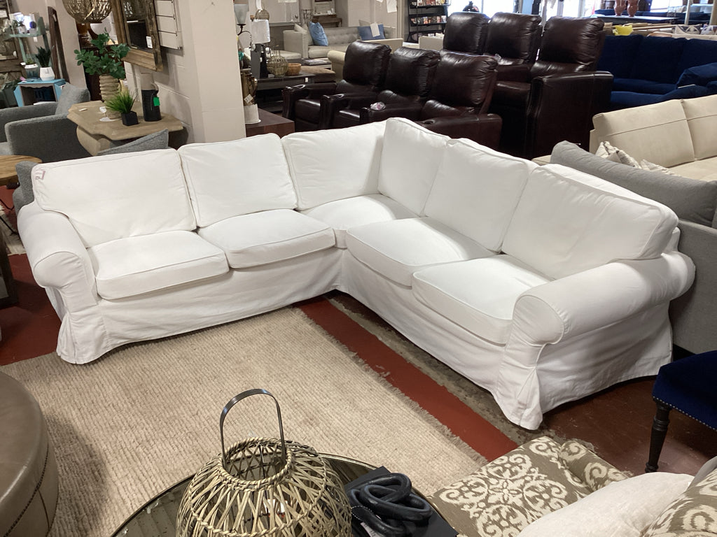 Ikea Uppland 3 piece slip covered Sectional / white