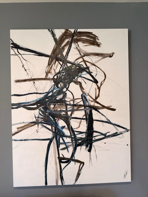 Kelly O'Neal Art "Antipathy" Blue/Brown 49x62