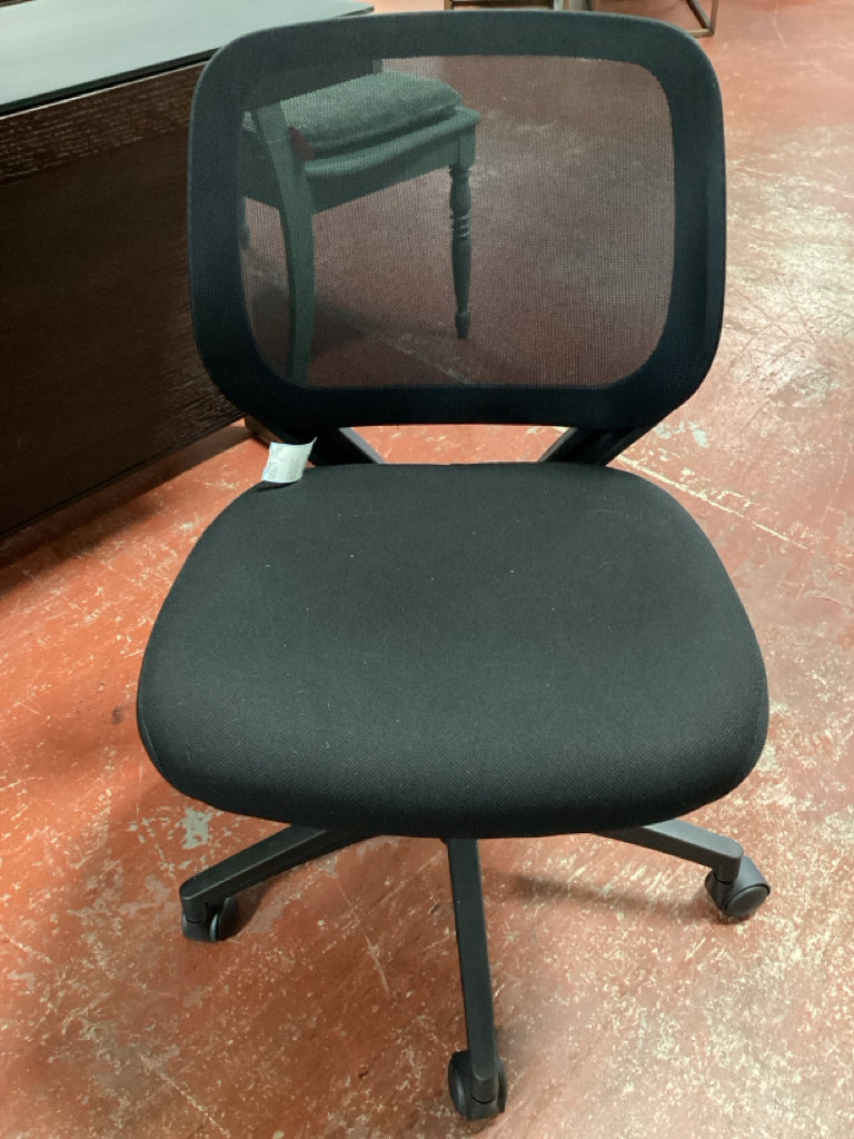 Contemporary Rolling Adjustable Armless Office Chair w/ Mesh Back 18x17x31