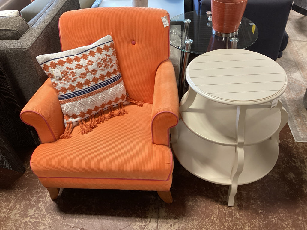 Chair/ Funky roll arm accrnt chair / melon with pink accent 33 x 34 x 34
