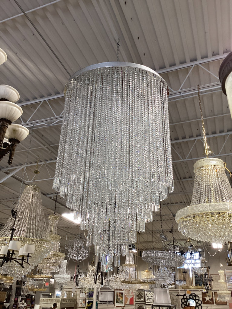 Six Tiered Crystal Chandelier -15 Lights - 64"H x 43"W