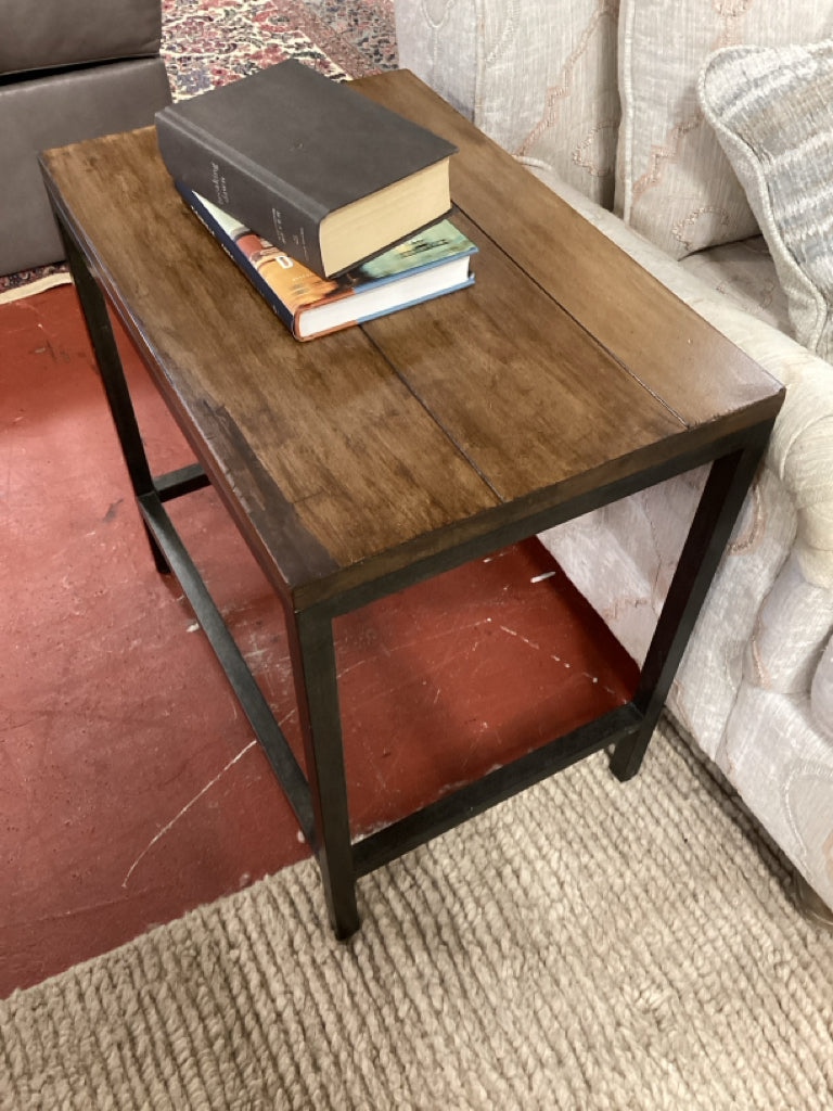 Ballard Designs Metal and Wood Side Table 24"W x 16"D x 24"H