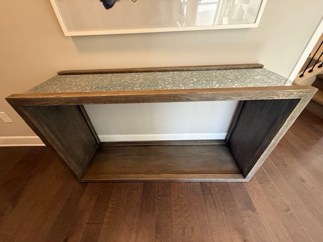 Four Hands Finley Console-Mercury Glass/Wht Oack 60x18x34