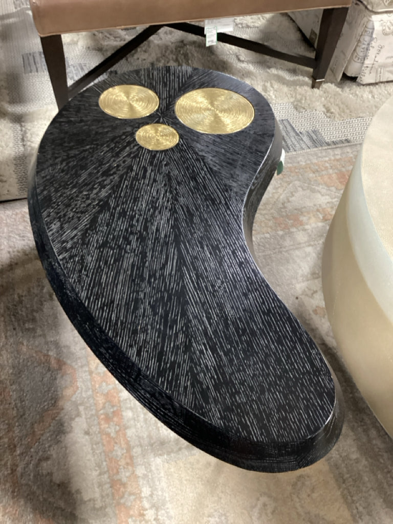 Jonathan Adler black & gold boomerang Coffee Table 44 x 24 x 15