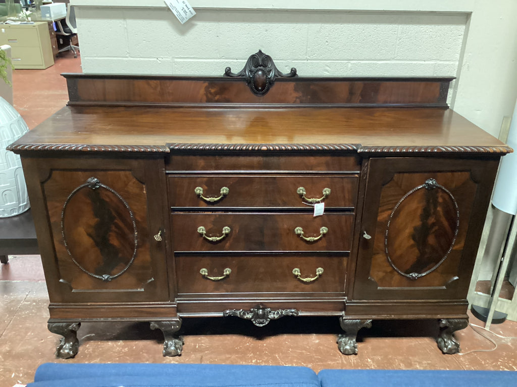 1800's Italian Walnut panel Sideboard / 73 x 25 x 50