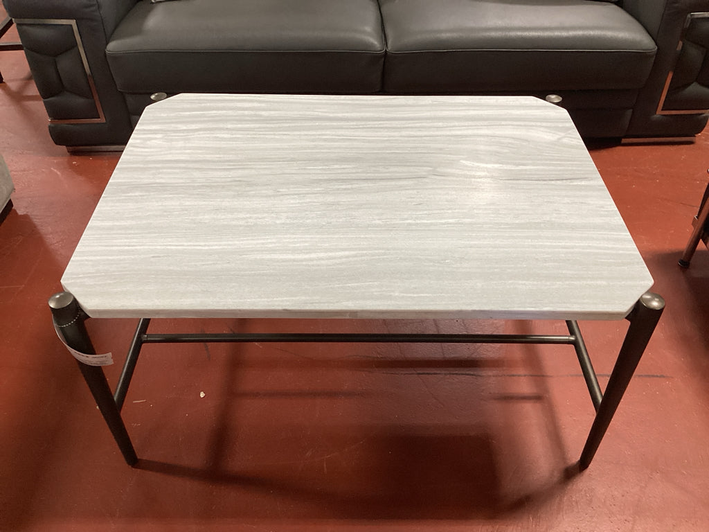 Universal Oslo Coffee Table w/ Stone Top & Metal Base 38"W x 28"D x 18"H