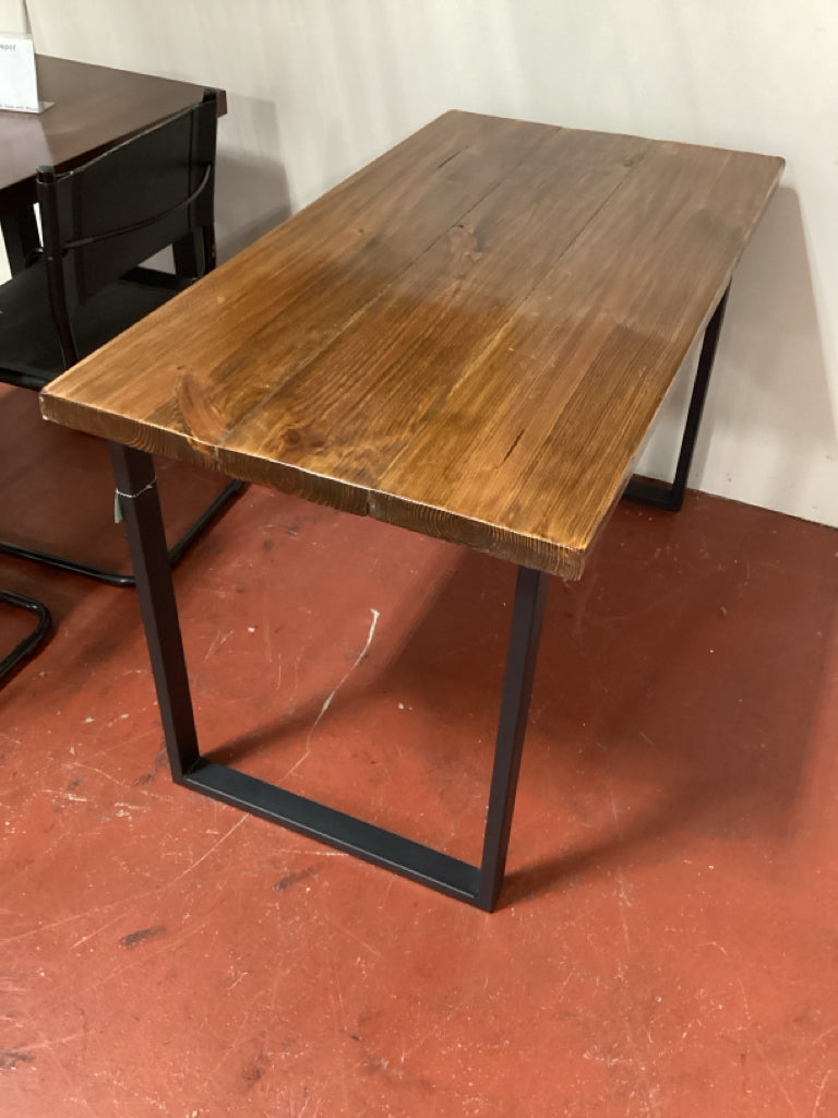 Modern Industrial Style Solid Wood Top - Black Metal Frame 48" X 26" X 30"