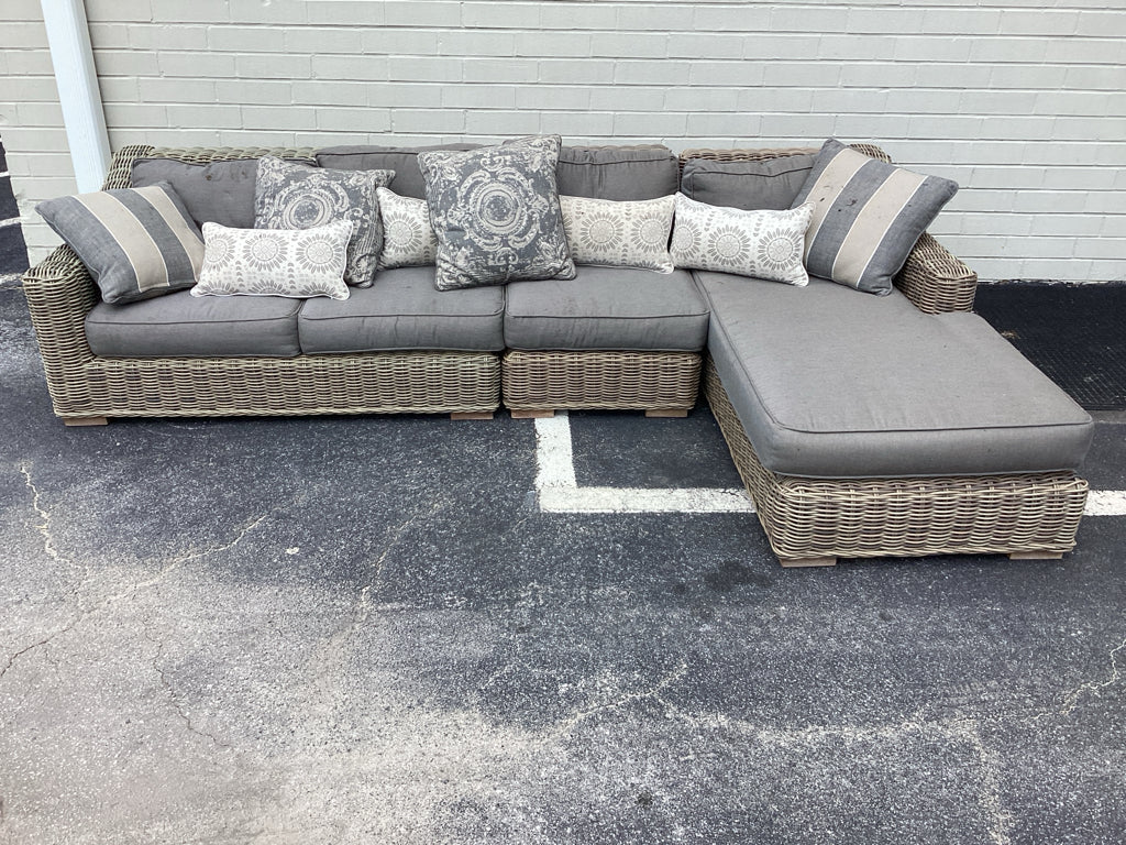 Outdoor wicker 3 piece sectional