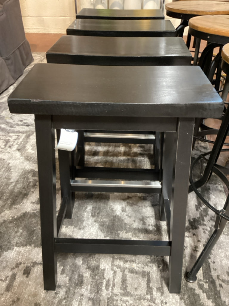 PAIR black saddle style Bar Stools