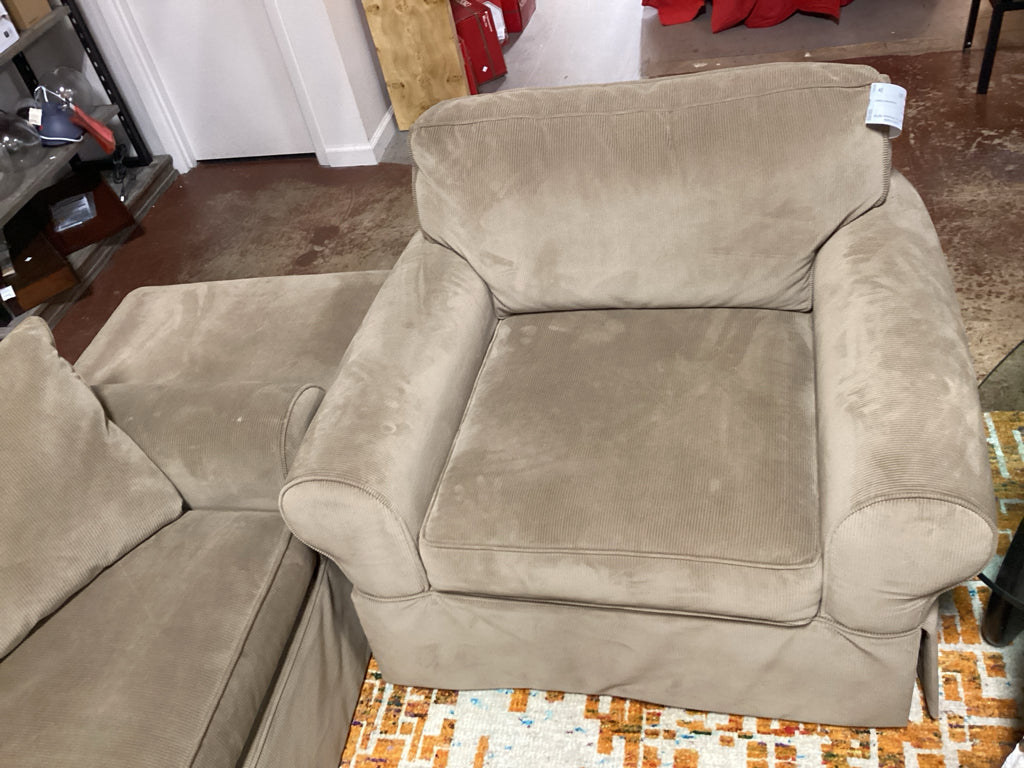Beachside Tan Chair & Ottoman 46"W x 42.5"D x 30"H