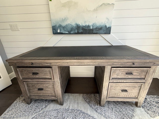 Four Hands Irish Coast 4 Drawer Desk Grey 71x31x31 AS FOUND