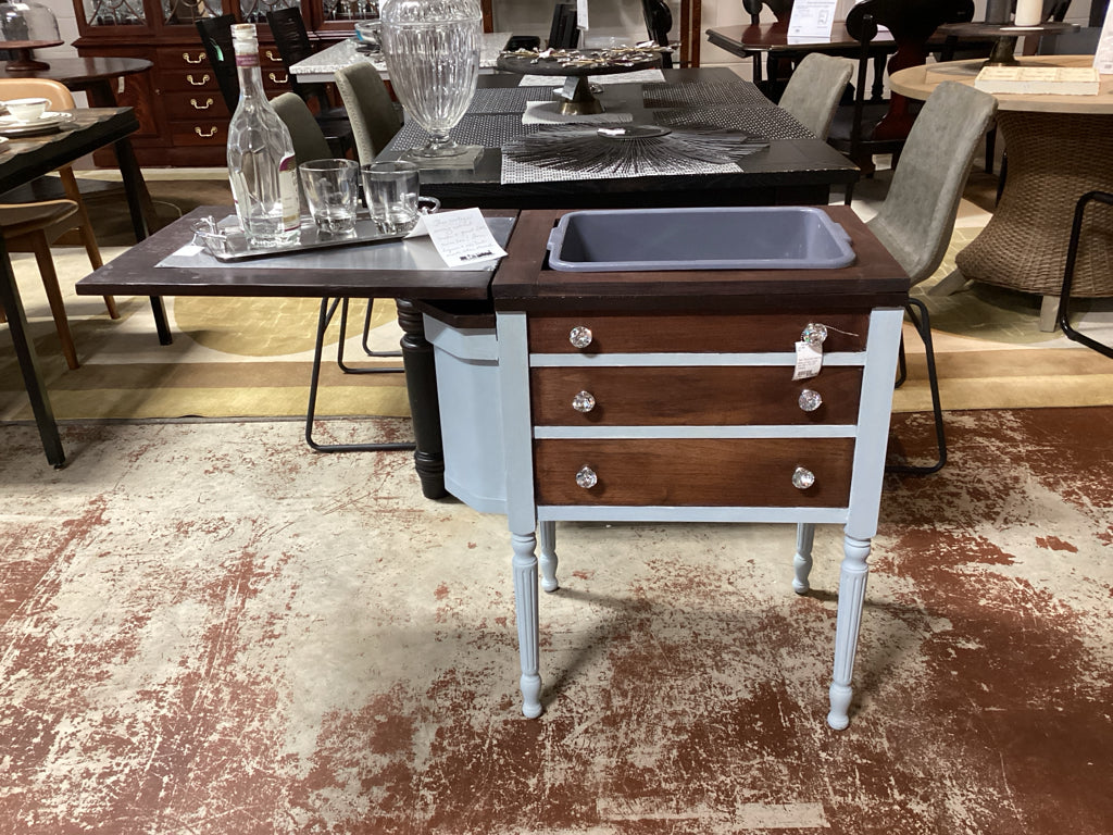 Bar/ Recycled sewing table turned Liquor cab /28 x 18 x 31 (closed)