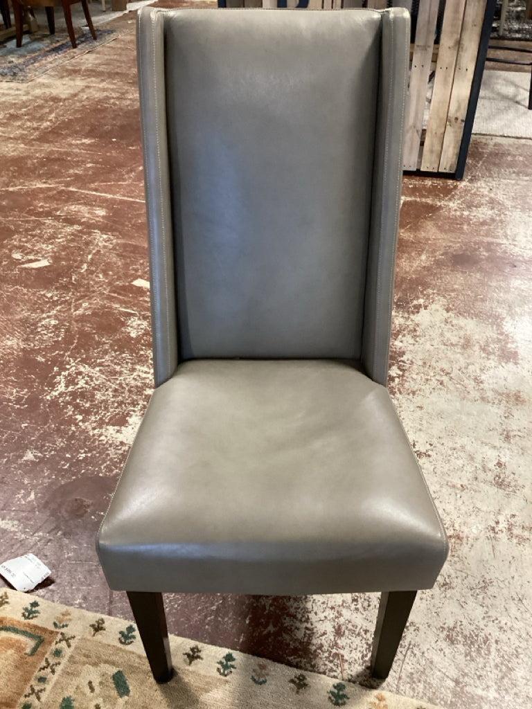 West Elm Grey High Back Armless Chair