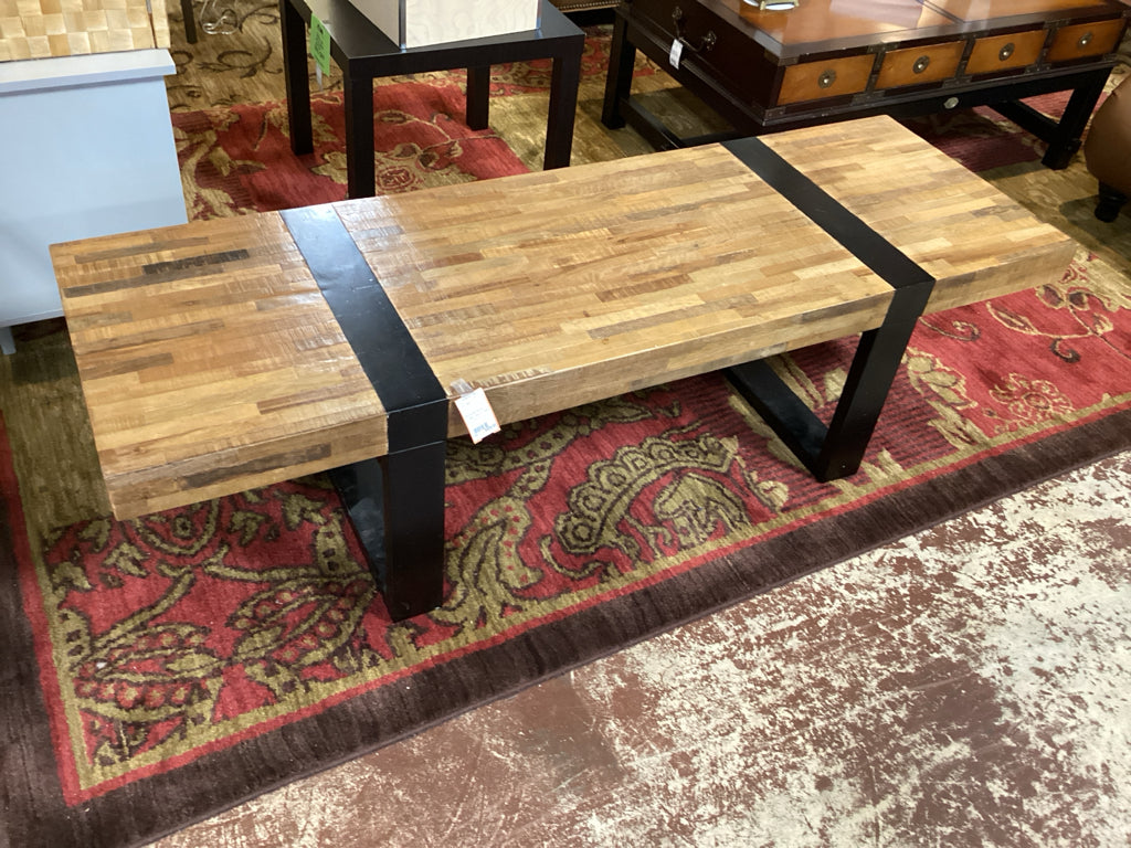 Reclaimed Wood Coffee Table w/ Black Iron 60x20x17