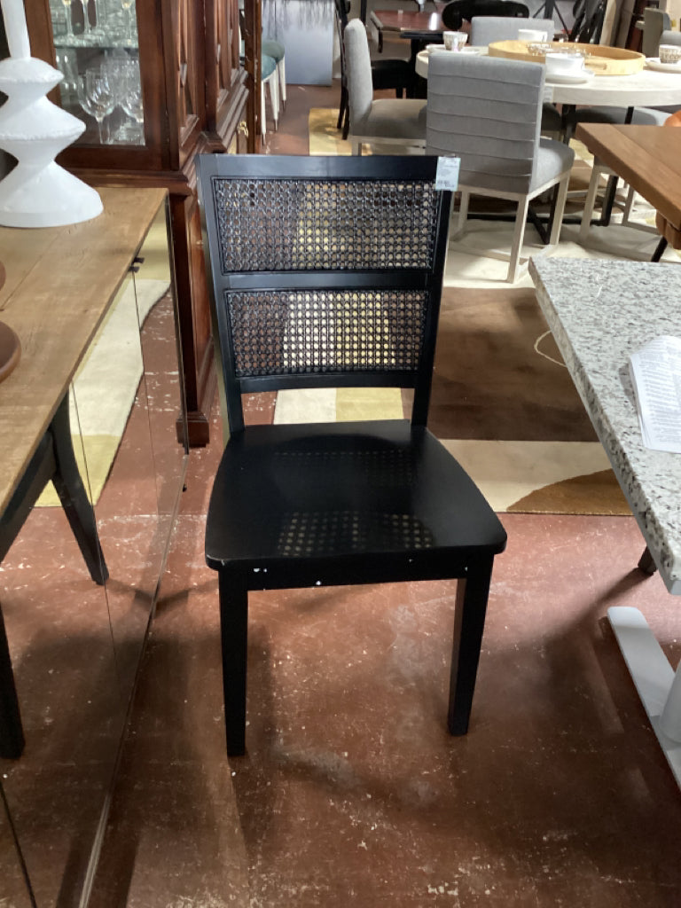 SET of 2 Safavieh French Country Rattan Back BLACK Dining Chair 56jbpjb9