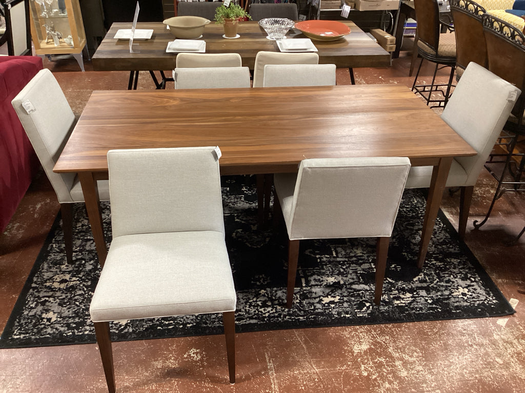 Set of 6 MCreary Modern Upholstered Dining Chairs Gino Oatmeal Fabriic