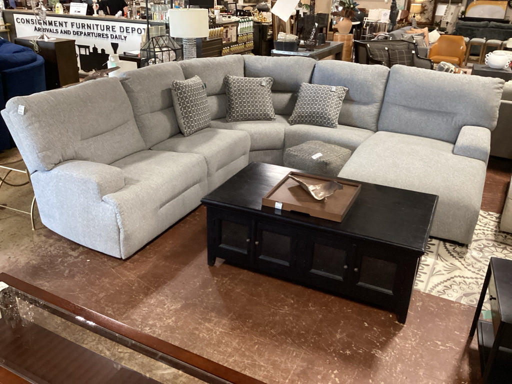Acklen Place Pewter Performance Fabric Modular Power Reclining Sectional