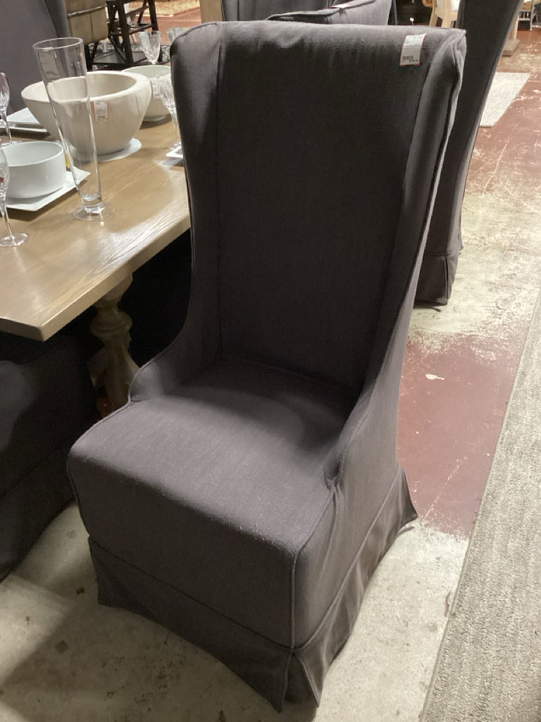Arhaus grey slipcover Wingback Chair