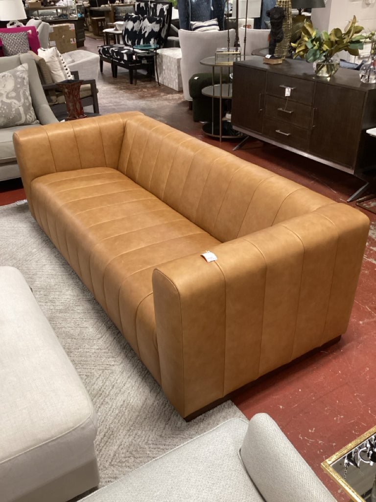 Polly & Bark Canale Sofa - Cognac Tan 86  85.5" W x 37.5" D x 27.5    629VNWS7