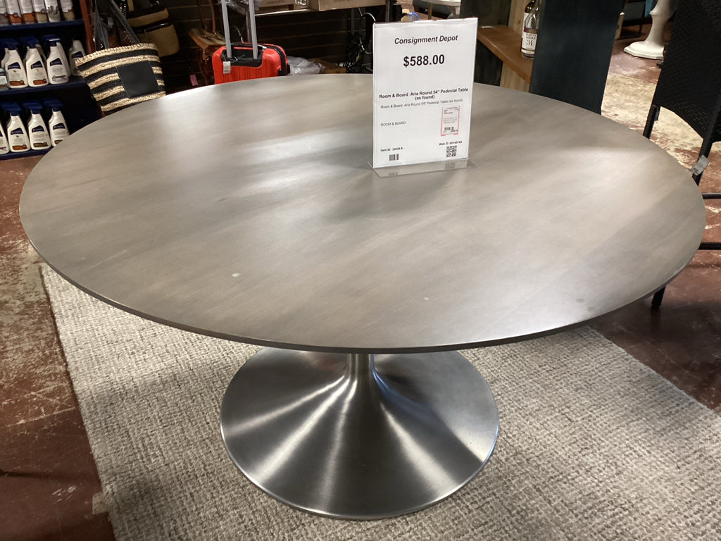 Room & Board Aria Round 54" Pedestal Table (as found)