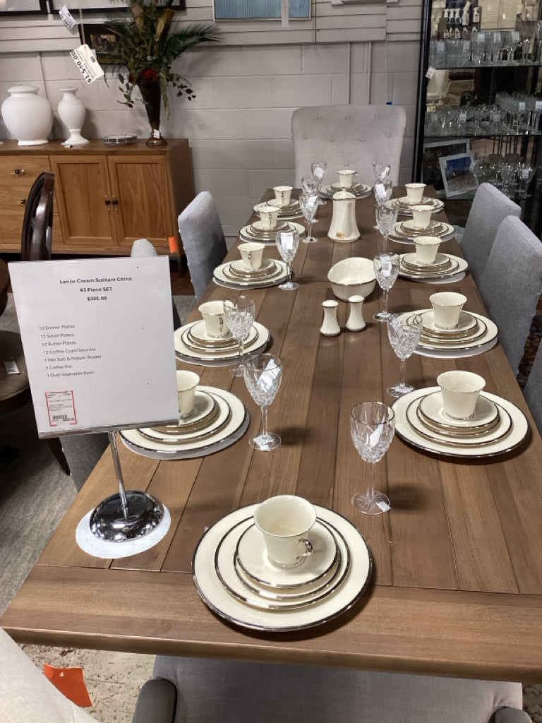 Lenox Cream SOLITAIRE China 63 Piece SET