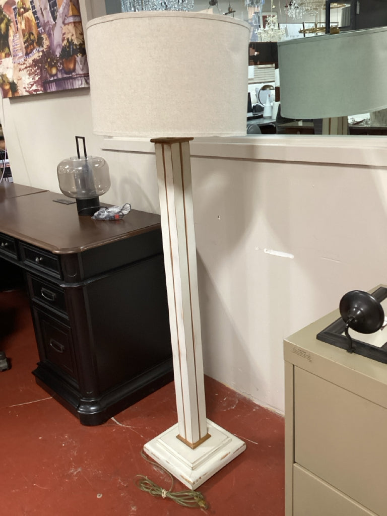 Cream and Gold Floor Lamp 58" with cream shade