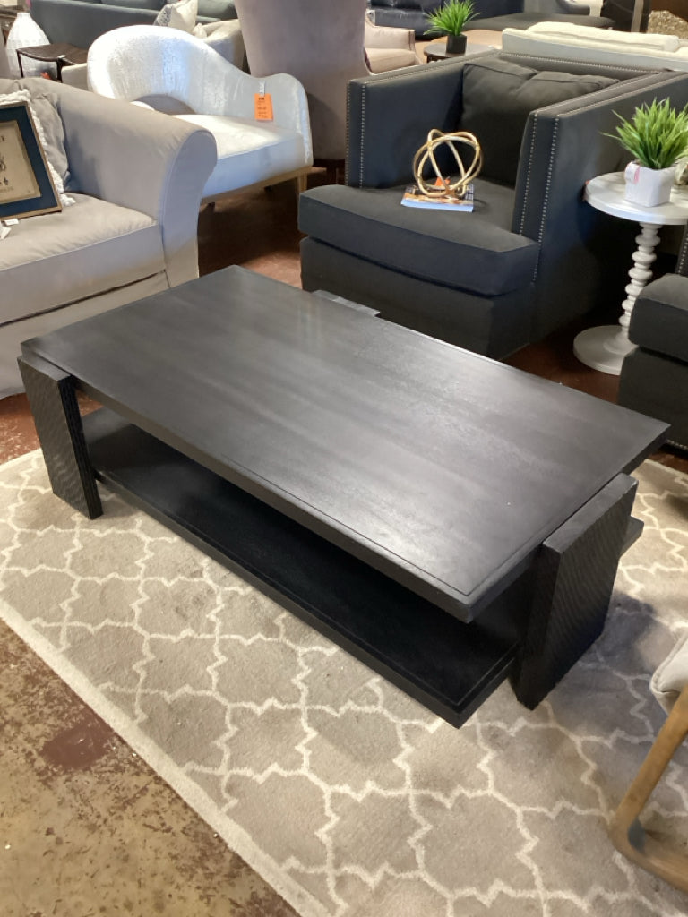 Aiden Coffee Table / black 2 tier 55 x 30 x 16.5 BM9HD3CQ
