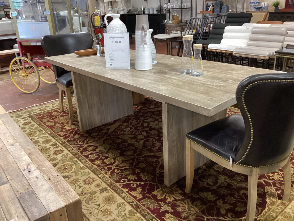 Custom Dining Table 7' with Slab Base and NT Waxed Finish