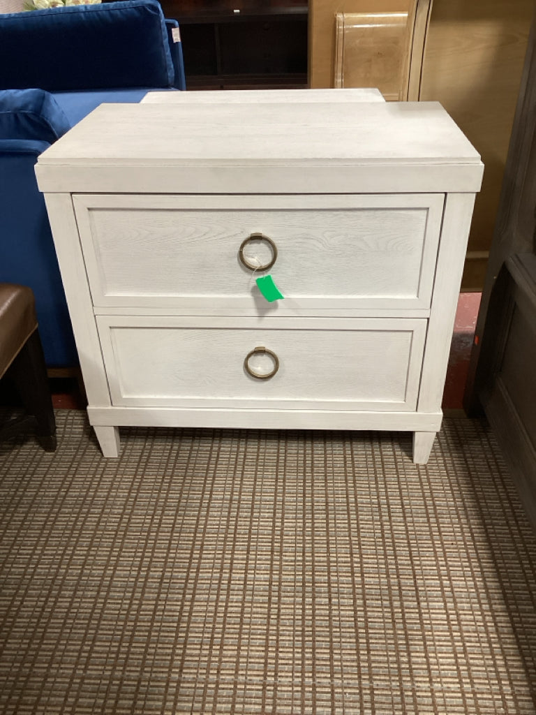 Bassett Furniture Ventura Nightstand in White 2 Drawers 32x18x26 3/4