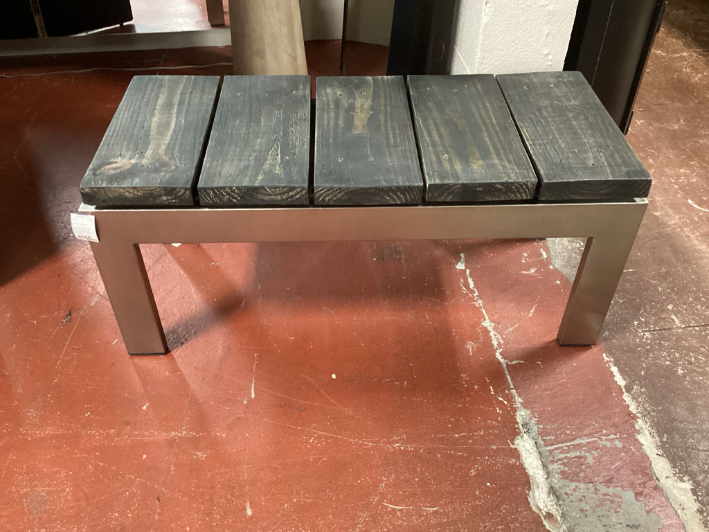 Industrial Stainless steel & reclaimed wood Bench /38 x 16 x 17 high
