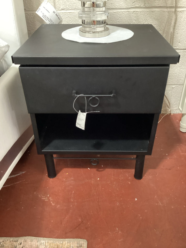 1 Drawer Black Side Table 19x17x22 (PAIR)