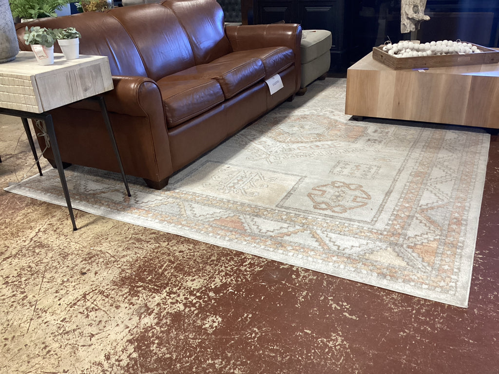 Turkish Amber 8 X 10 Rug Machine Made Rug Cream/Grey/Orange