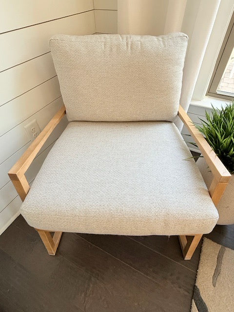 Hooker Moraine Accent Chair Grey Herringbone 28x21x31