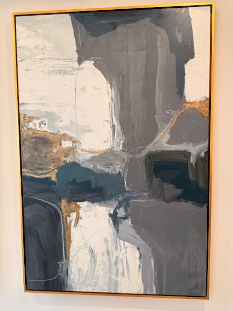 Gold Framed "Bloquer VII Canvas Art by Kelly ONeal 41.5x62