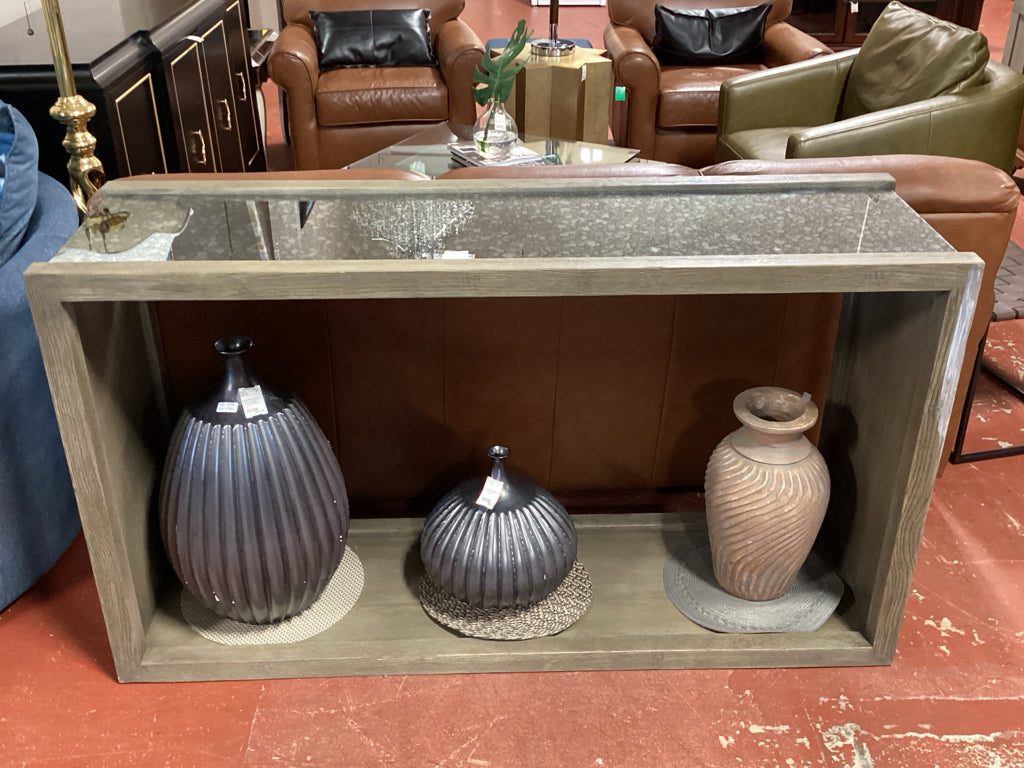Four Hands Console Mercury Glass and Wood 60x18x34