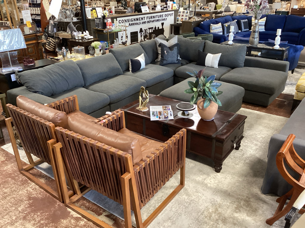 Coaster Modular Sectional / heather green 7 piece ( includes ottoman)