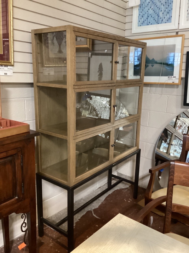 West Elm Curio Cabinet Natural 45.75\, image size:768x1024