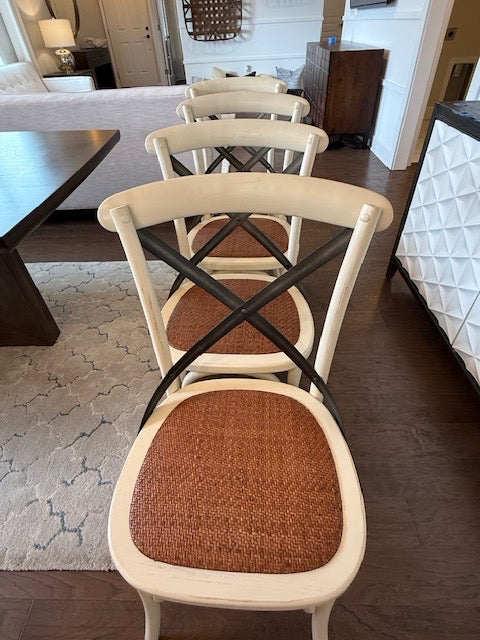 Set of 4 Restoration Hardware Madeline Rattan Dining Chair