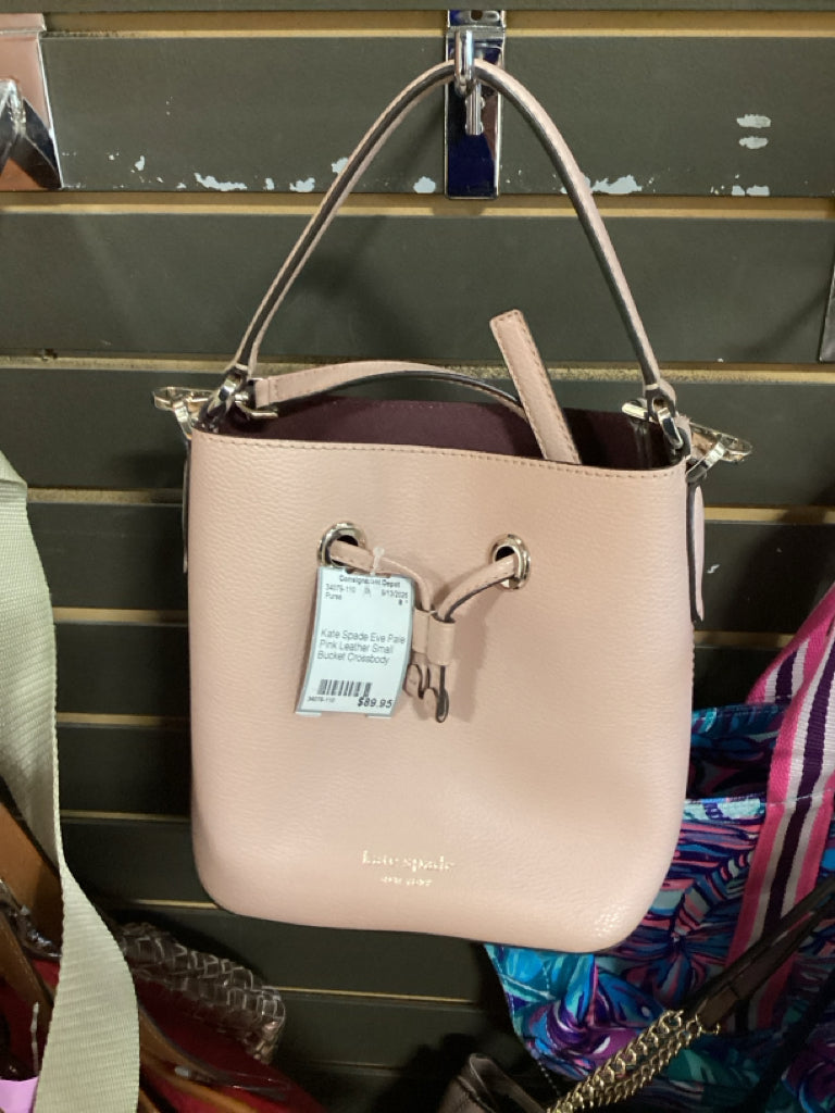Kate Spade Eve Pale Pink Leather Small Bucket Crossbody