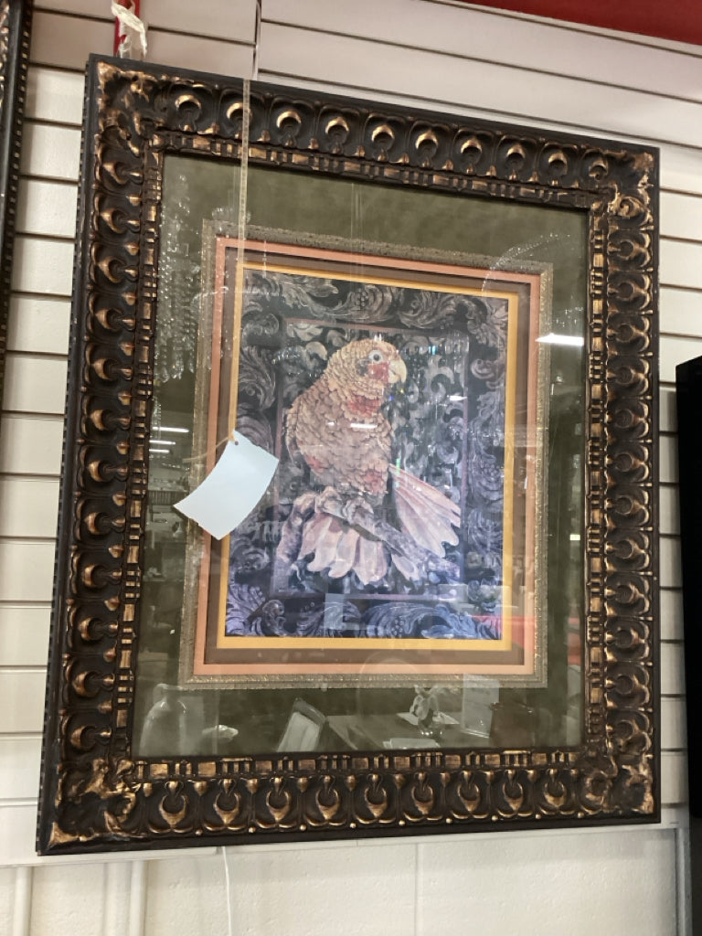 Golden Parrot I Framed Art 31x37