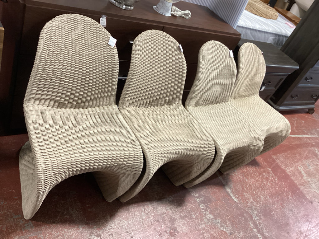 Four Hands Outdoor wicker dining chairs/ SET of 4
