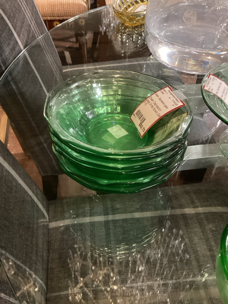 Green Depression glass Small Bowls (Set of 6)